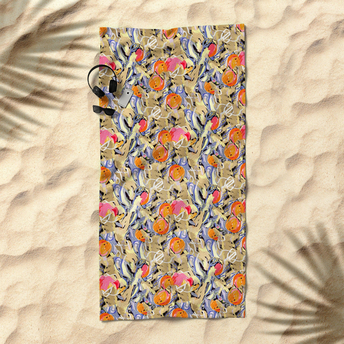 83 Oranges Blooms in The Butter Forest Beach Towel