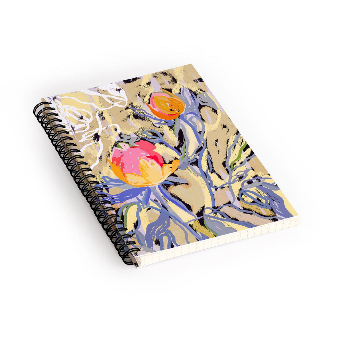83 Oranges Blooms in The Butter Forest Spiral Notebook