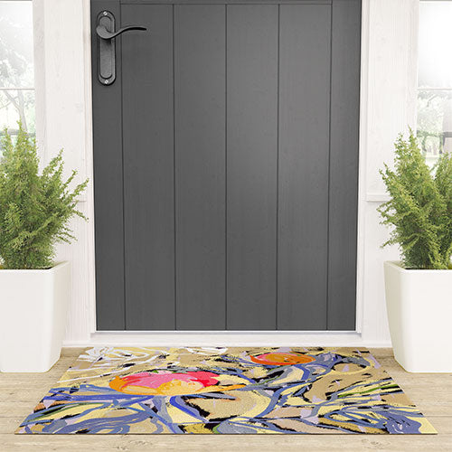 83 Oranges Blooms in The Butter Forest Welcome Mat