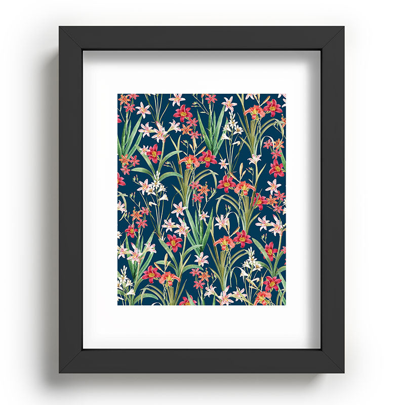 83 Oranges Blossom Botanical Recessed Framing Rectangle