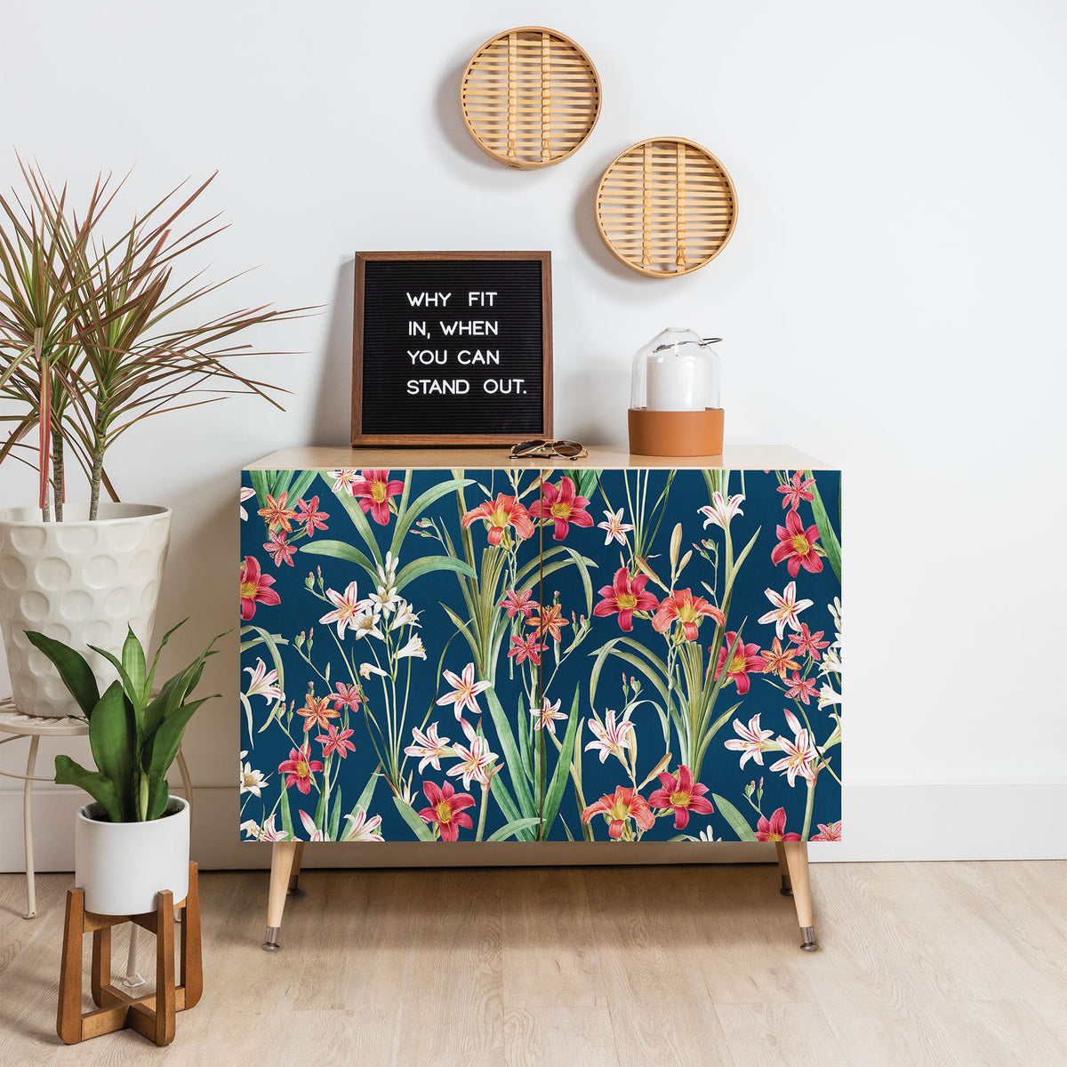 83 Oranges Blossom Botanical Credenza