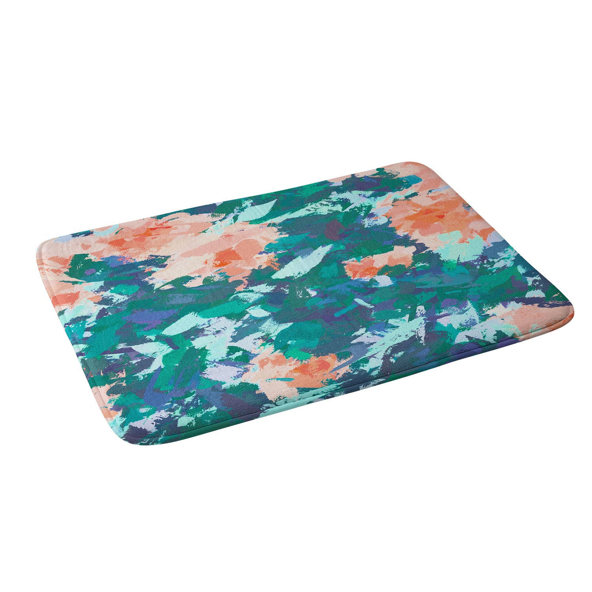 83 Oranges Blossomed Garden Memory Foam Bath Mat