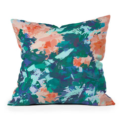83 Oranges Blossomed Garden Throw Pillow