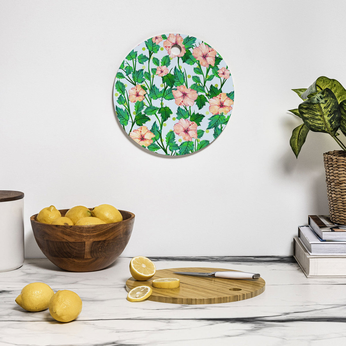 83 Oranges Blush Blossom Cutting Board Round