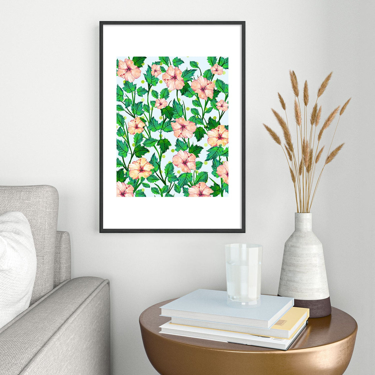 83 Oranges Blush Blossom Metal Framed Art Print