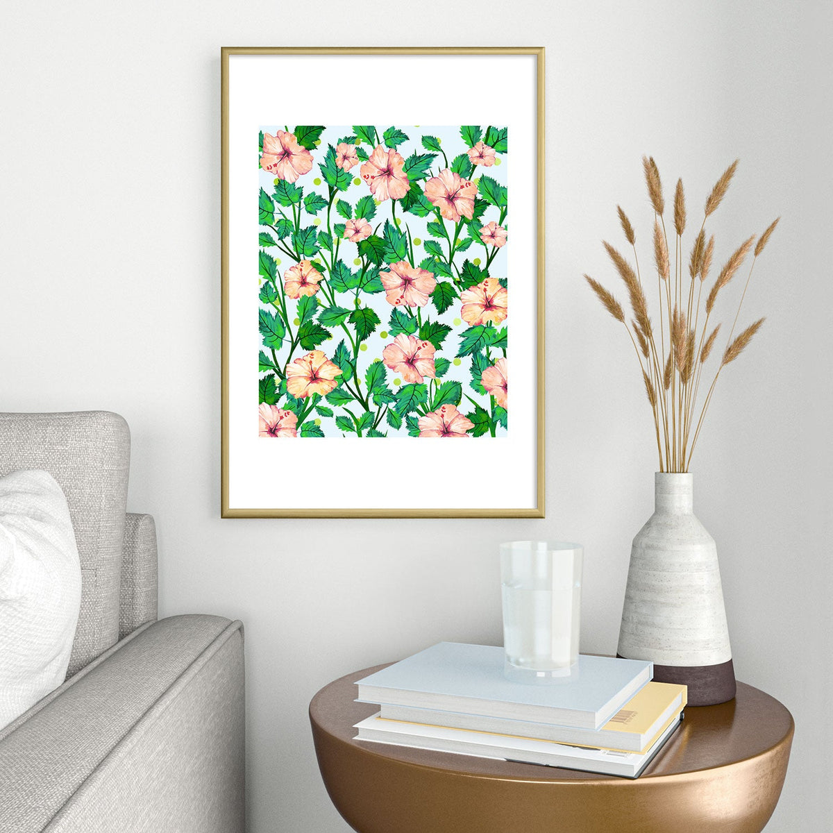 83 Oranges Blush Blossom Metal Framed Art Print