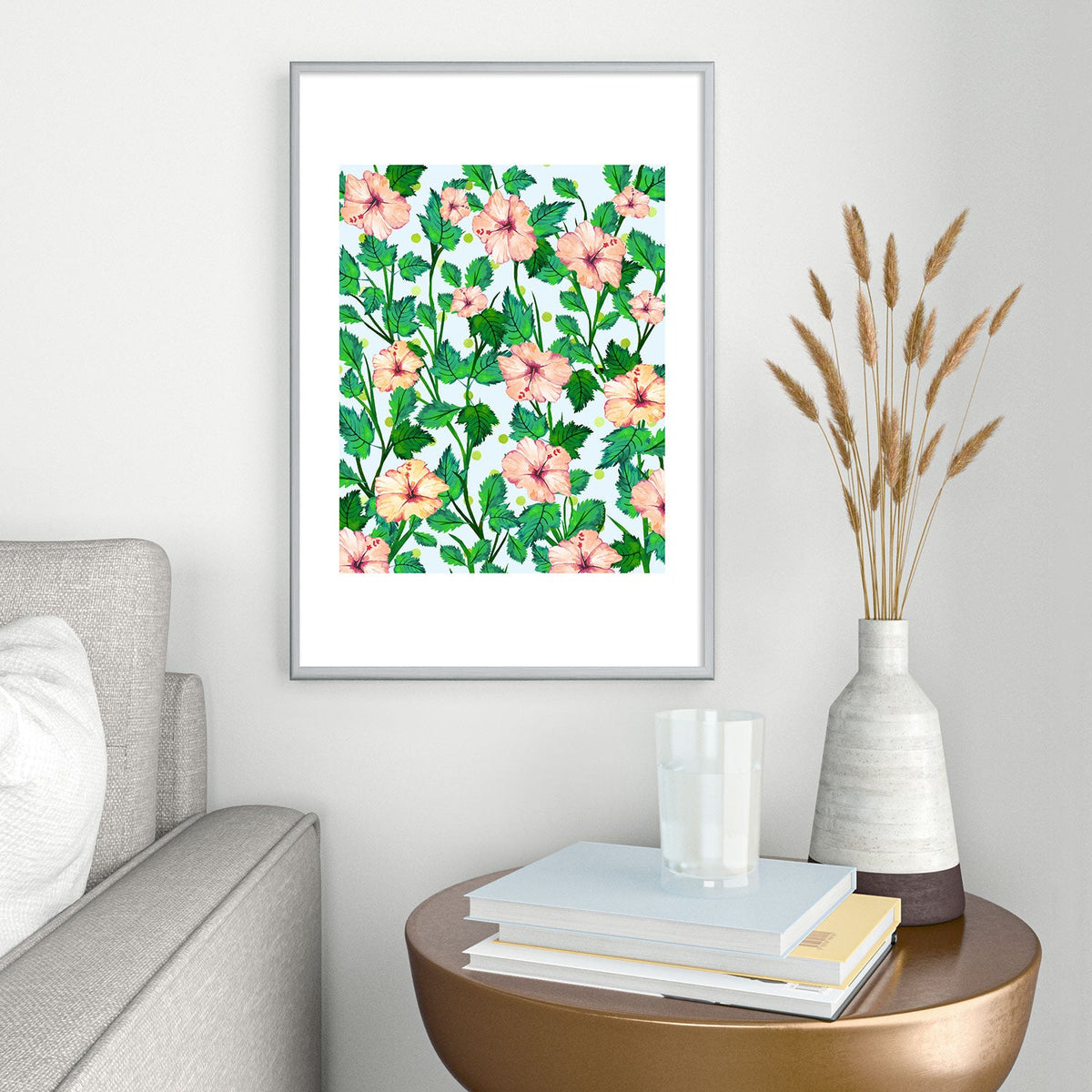 83 Oranges Blush Blossom Metal Framed Art Print