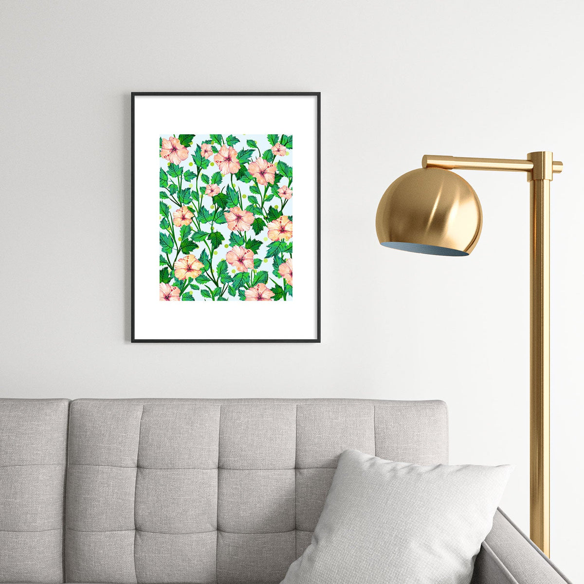 83 Oranges Blush Blossom Metal Framed Art Print