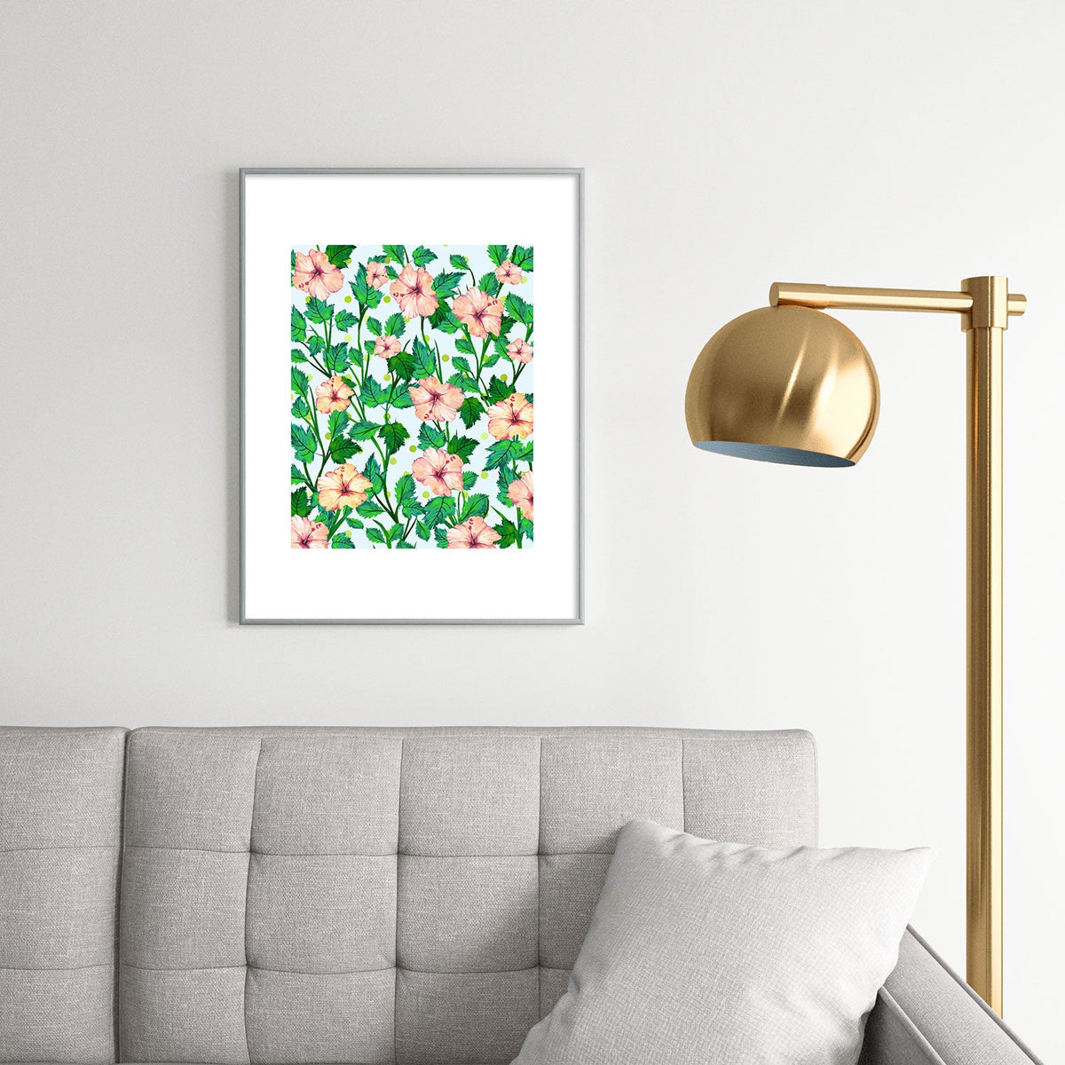 83 Oranges Blush Blossom Metal Framed Art Print