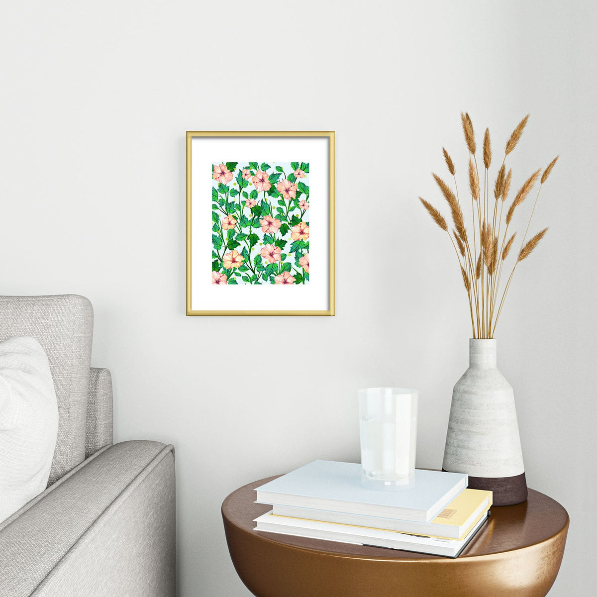 83 Oranges Blush Blossom Metal Framed Art Print