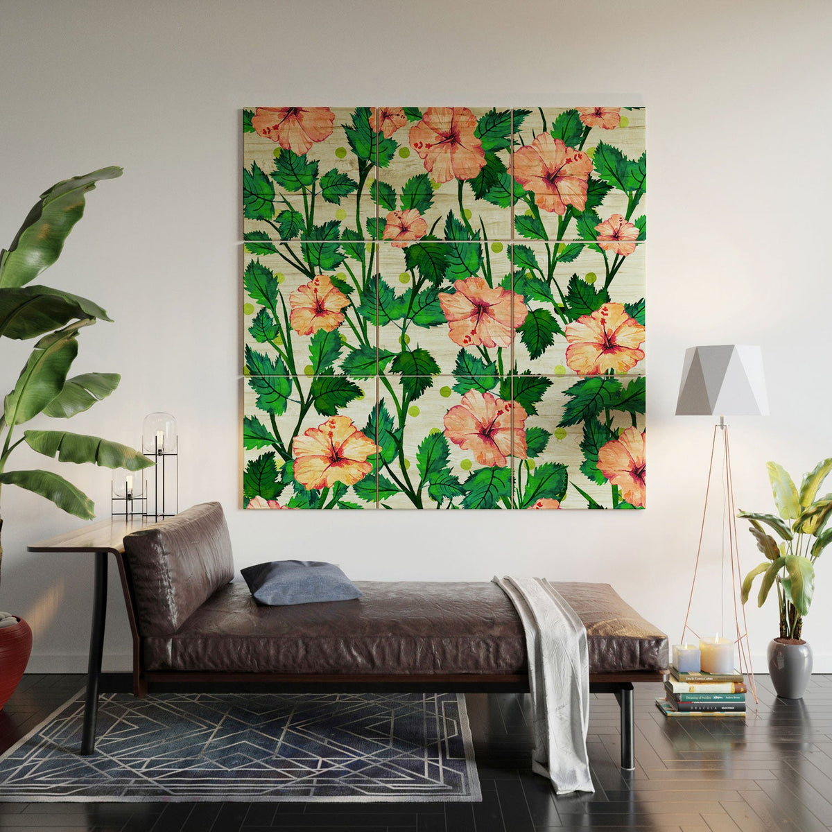 83 Oranges Blush Blossom Wood Wall Mural