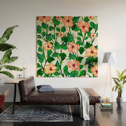 83 Oranges Blush Blossom Wood Wall Mural