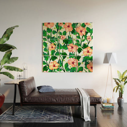 83 Oranges Blush Blossom Wood Wall Mural