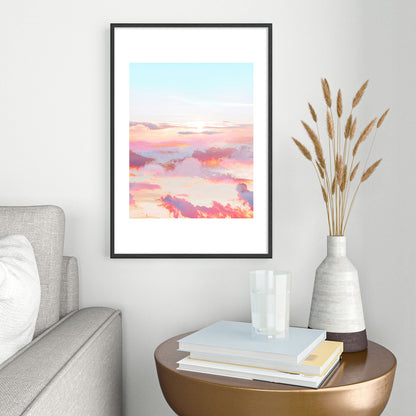 83 Oranges Blush Clouds Metal Framed Art Print