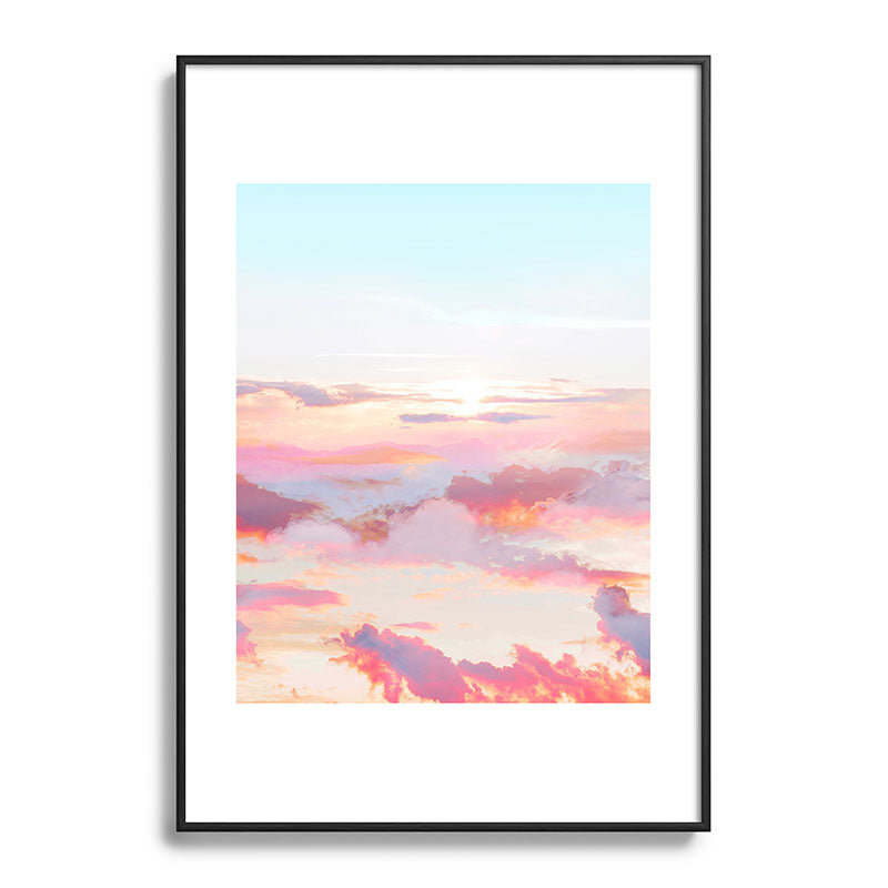 83 Oranges Blush Clouds Metal Framed Art Print