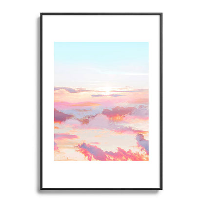 83 Oranges Blush Clouds Metal Framed Art Print