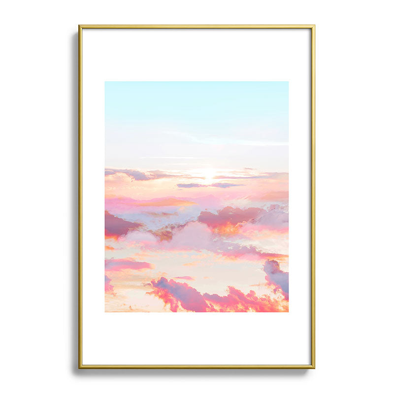 83 Oranges Blush Clouds Metal Framed Art Print