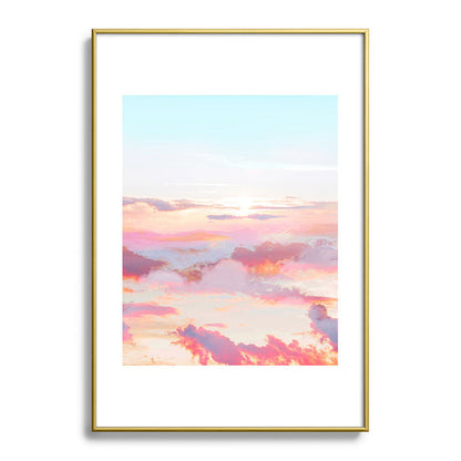 83 Oranges Blush Clouds Metal Framed Art Print