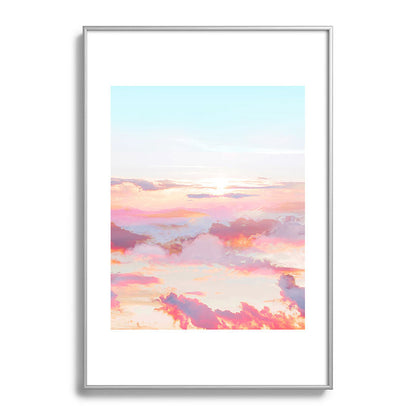 83 Oranges Blush Clouds Metal Framed Art Print