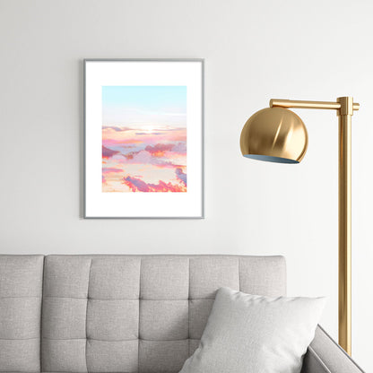 83 Oranges Blush Clouds Metal Framed Art Print