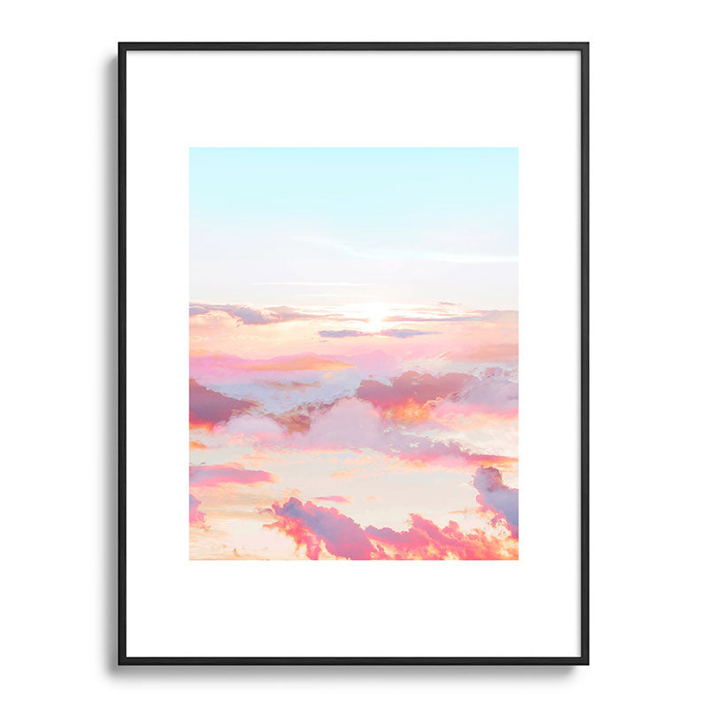 83 Oranges Blush Clouds Metal Framed Art Print