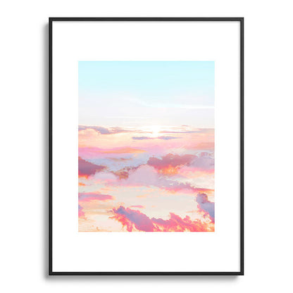 83 Oranges Blush Clouds Metal Framed Art Print