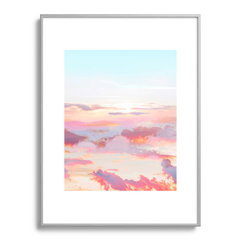 83 Oranges Blush Clouds Metal Framed Art Print