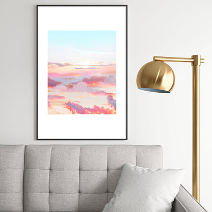83 Oranges Blush Clouds Metal Framed Art Print