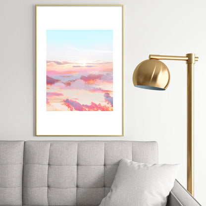 83 Oranges Blush Clouds Metal Framed Art Print