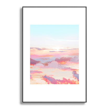 83 Oranges Blush Clouds Metal Framed Art Print
