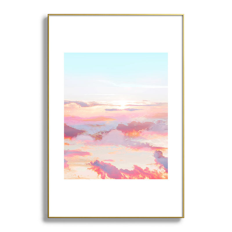 83 Oranges Blush Clouds Metal Framed Art Print
