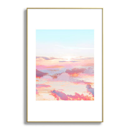 83 Oranges Blush Clouds Metal Framed Art Print