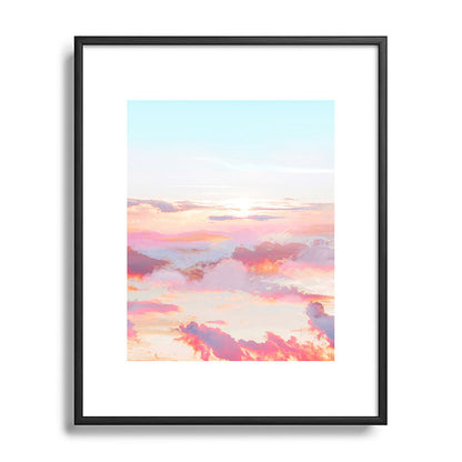 83 Oranges Blush Clouds Metal Framed Art Print