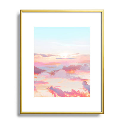 83 Oranges Blush Clouds Metal Framed Art Print