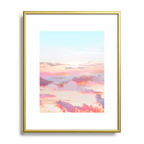 83 Oranges Blush Clouds Metal Framed Art Print