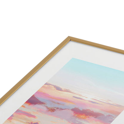 83 Oranges Blush Clouds Metal Framed Art Print
