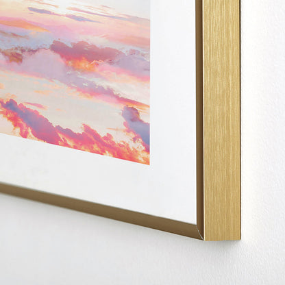 83 Oranges Blush Clouds Metal Framed Art Print