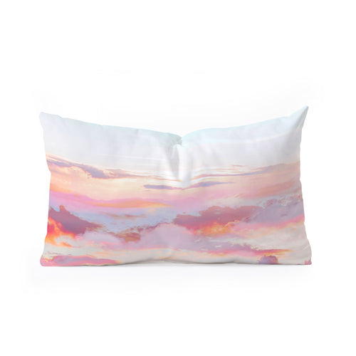 83 Oranges Blush Clouds Oblong Throw Pillow