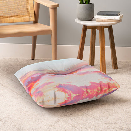 83 Oranges Blush Clouds Floor Pillow Square