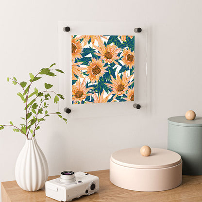 83 Oranges Blush Sunflowers Floating Acrylic Print