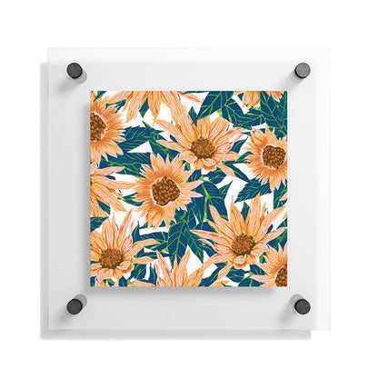 83 Oranges Blush Sunflowers Floating Acrylic Print