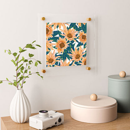83 Oranges Blush Sunflowers Floating Acrylic Print