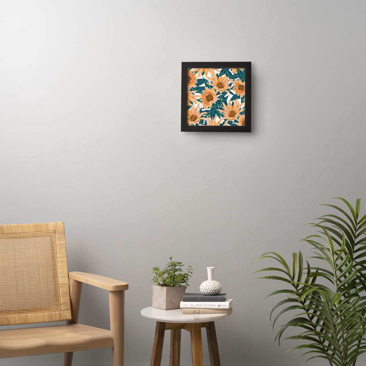 83 Oranges Blush Sunflowers Framed Wall Art