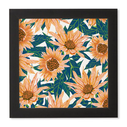 83 Oranges Blush Sunflowers Framed Wall Art