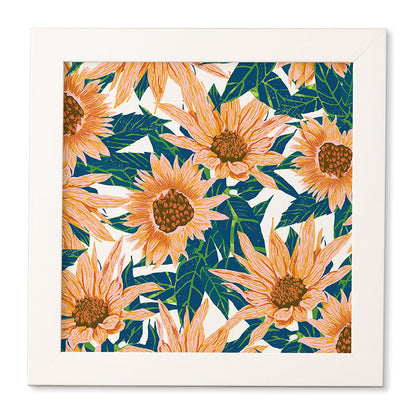 83 Oranges Blush Sunflowers Framed Wall Art