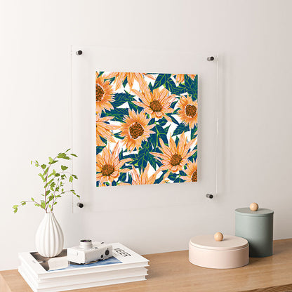 83 Oranges Blush Sunflowers Floating Acrylic Print