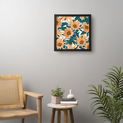 83 Oranges Blush Sunflowers Framed Wall Art