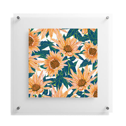 83 Oranges Blush Sunflowers Floating Acrylic Print