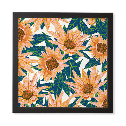 83 Oranges Blush Sunflowers Framed Wall Art