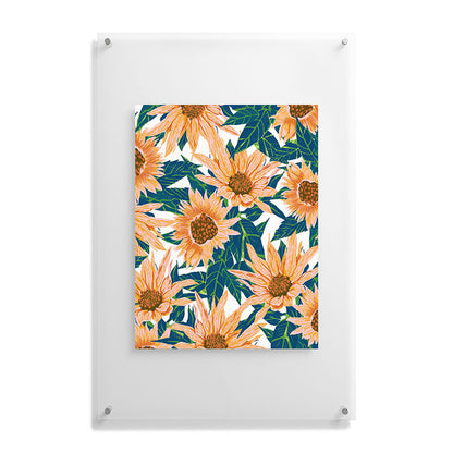 83 Oranges Blush Sunflowers Floating Acrylic Print